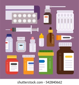 Hospital medical supplies vector illustration flat design