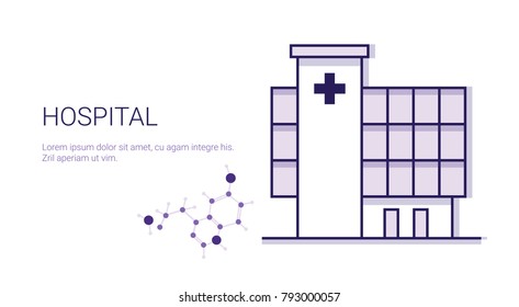 Hospital Medical Treatment Business Concept Template Web Banner With Copy Space Vector Illustration