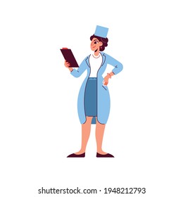 Hospital medicine doctor patient composition with female character of assistant paramedic vector illustration