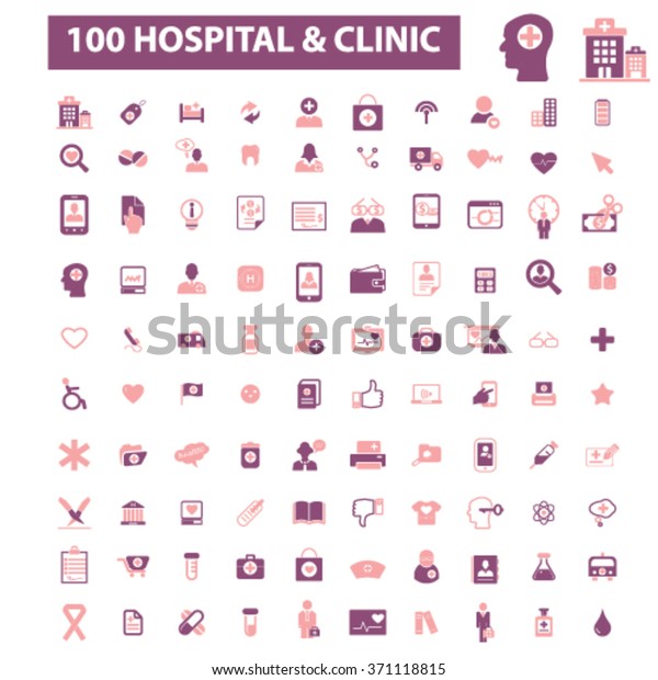 hospital, medicine  icons, signs
vector concept set for infographics, mobile, website, application
