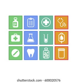 Hospital micro icon set