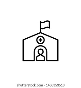 hospital migration outline icon. element of migration illustration icon. signs, symbols can be used for web, logo, mobile app, UI, UX