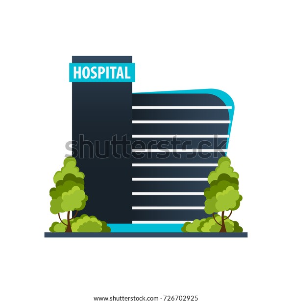 Hospital Modern building in flat style\
isolated on white\
background