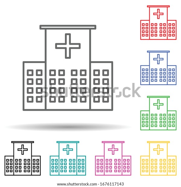 Hospital multi color set icon. Simple thin\
line, outline vector of medical icons for ui and ux, website or\
mobile application
