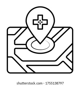 vector de icono de punto de navegación del hospital
