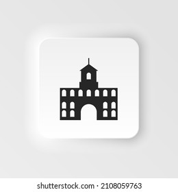 hospital neumorphic style icon. Hospital vector neumorphic style icon, Hospital illustration