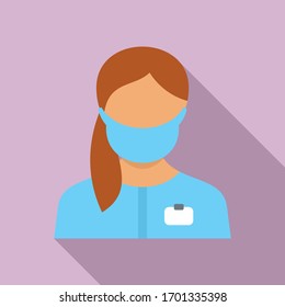 Hospital nurse icon. Flat illustration of hospital nurse vector icon for web design