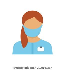 Hospital nurse icon. Flat illustration of hospital nurse vector icon isolated on white background