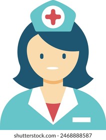 Hospital nurse icon, vector artwork illustration