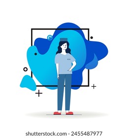 Hospital nurse in uniform. Cartoon female character, assistant, medical worker flat vector illustration. Occupation, clinic, medicine concept for banner, website design or landing web page
