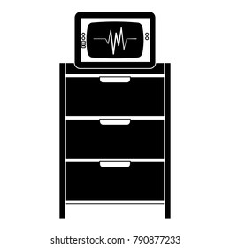 hospital operating drawer with ekg machine