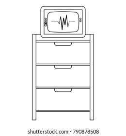 hospital operating drawer with ekg machine