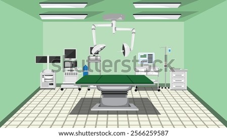 Hospital operating room interior vector illustrator