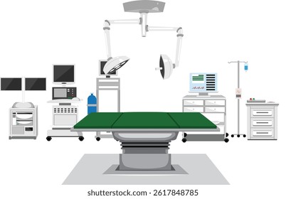 Hospital Operation Room Equipment Medical Set Vector