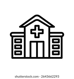 Hospital Outline bold Vector Icon which can be easily modified or Edited 