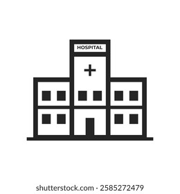 Hospital outline icon. Linear style sign for mobile concept and web design. Hospital simple line vector icon. Symbol illustration, logo. Pixel perfect vector graphics