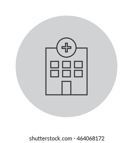 Hospital outline vector icon illustration 