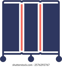Hospital Partition Icon Mixed Vector Illustration