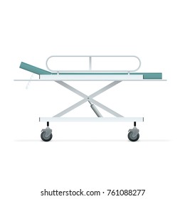 Hospital Patient Bed isolated On White. EPS10 Vector