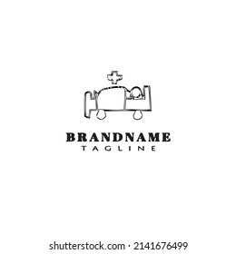 hospital patient logo cartoon design icon modern vector illustration