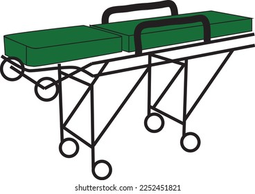 Hospital And Patient Stretcher vector illustration