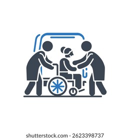 Hospital Patient Transfer Icon Isolated On White Background