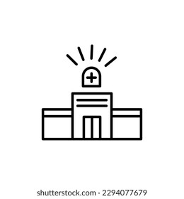 Hospital for Patients Icon. Editable stroke. Suitable for various type of design, banners, infographics, stores, shops, web sites