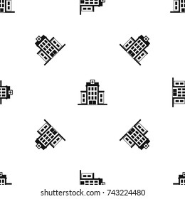 Hospital pattern repeat seamless in black color for any design. Vector geometric illustration