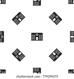 Hospital pattern repeat seamless in black color for any design. Vector geometric illustration