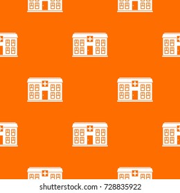 Hospital pattern repeat seamless in orange color for any design. Vector geometric illustration