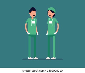 Hospital people characters set. Vector illustration doctor and nurse concept, Doctor uniform