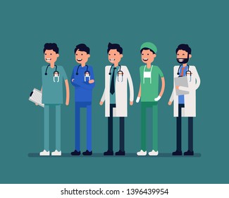 Hospital people characters set. Vector illustration doctor and nurse concept, Doctor uniform