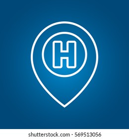 Hospital pin flat icon