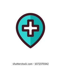 hospital pin icon vector
