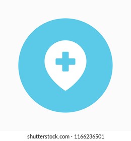 hospital pin icon vector