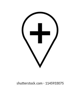 Hospital placeholder icon vector icon. Simple element illustration. Hospital placeholder symbol design. Can be used for web and mobile.