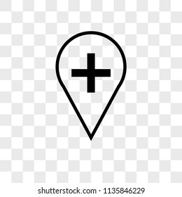 Hospital placeholder vector icon on transparent background, Hospital placeholder icon
