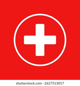 design de vetor do ícone de plano de fundo vermelho do hospital mais