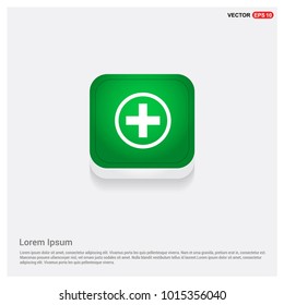 hospital plus sign button icon Green Web Button