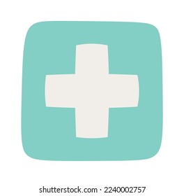 Hospital pointer cross flat icon Road sign Pointer for car