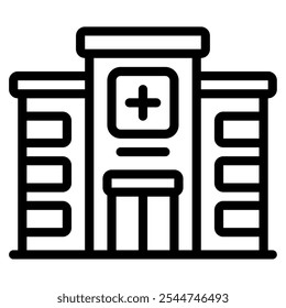 Hospital Public Facility icon illustration