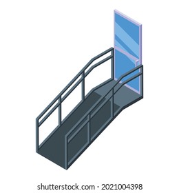 Hospital ramp icon isometric vector. Disabled accessible. Wheelchair access