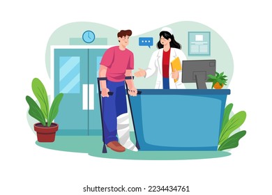 Hospital Reception Desk Illustration concept. A flat illustration isolated on white background