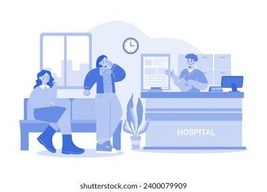 Hospital Reception Illustration concept on white background
