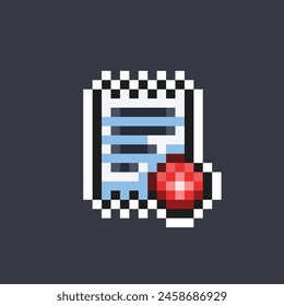 hospital recipe paper in pixel art style