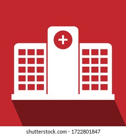 hospital red background color vector iocn