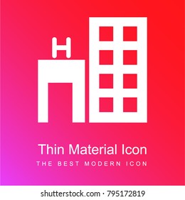 Hospital red and pink gradient material white icon minimal design