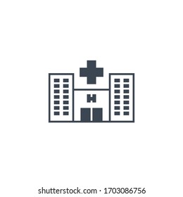 Hospital related vector glyph icon. Isolated on white background. Vector illustration.