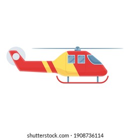 Hospital rescue helicopter icon. Cartoon of hospital rescue helicopter vector icon for web design isolated on white background