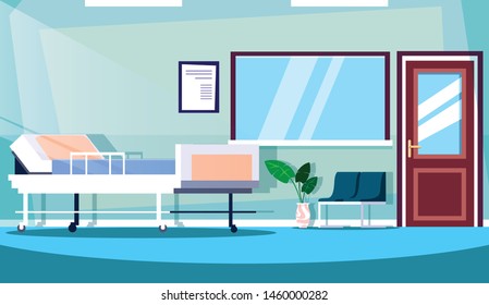 Hospital Room Interior With Equipment